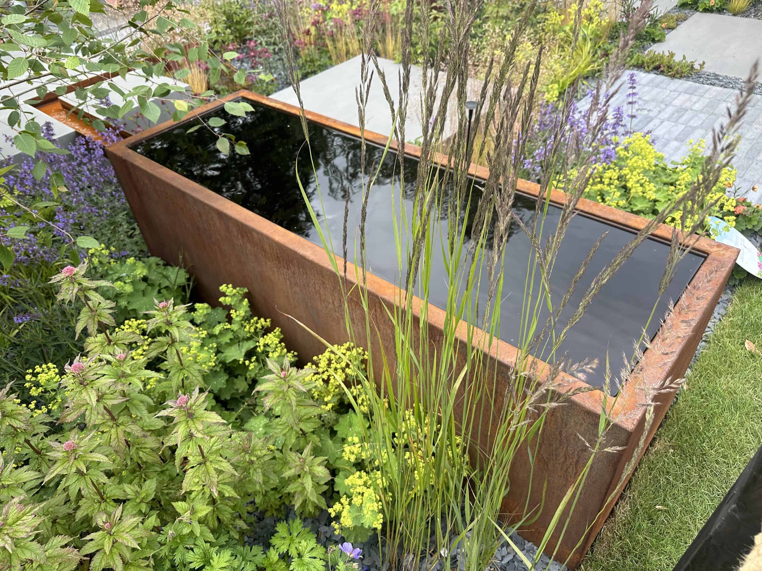 The Corten Steel Water Trough Pond — Linear Garden Water Feature