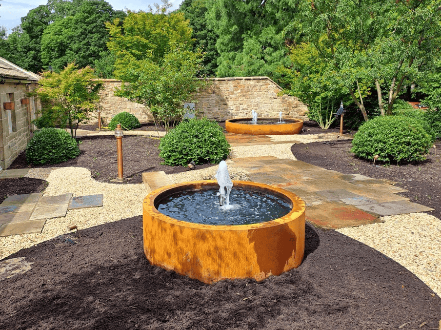 The Corten Steel Cylinder Pond — Hand-Built British Water Feature
