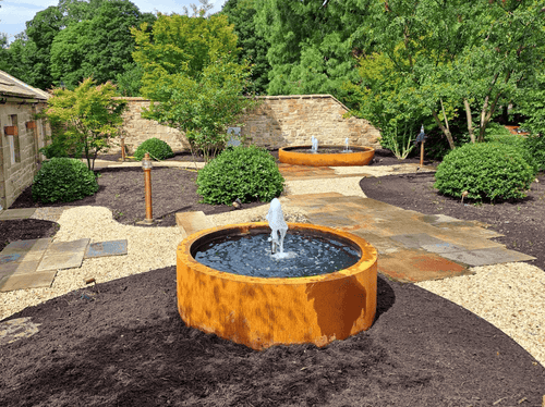 The Corten Steel Cylinder Pond — Hand-Built British Water Feature