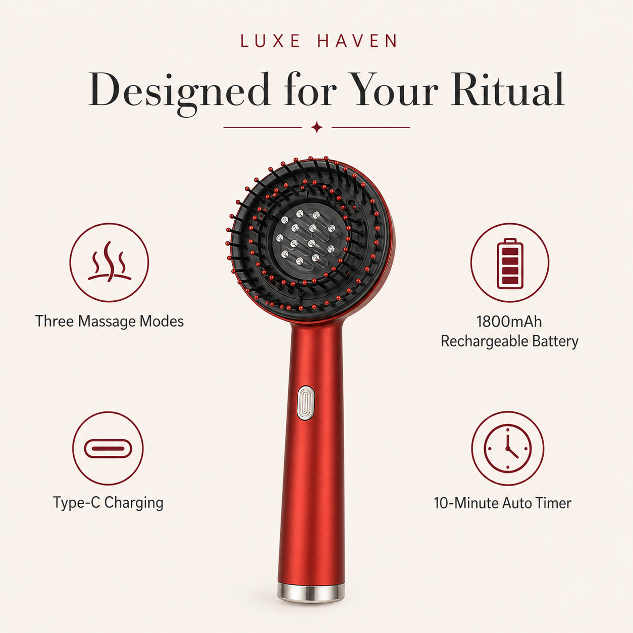 Luxe Haven Scalp Ritual Massager key features