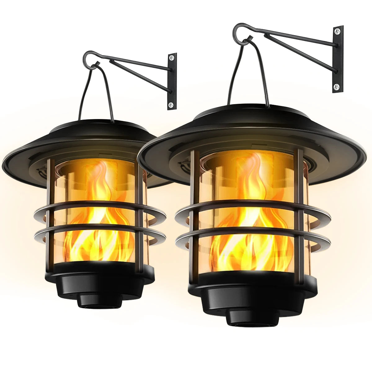 The Lanterne Solar Flame Lantern Glass and Steel — Luxe Haven
