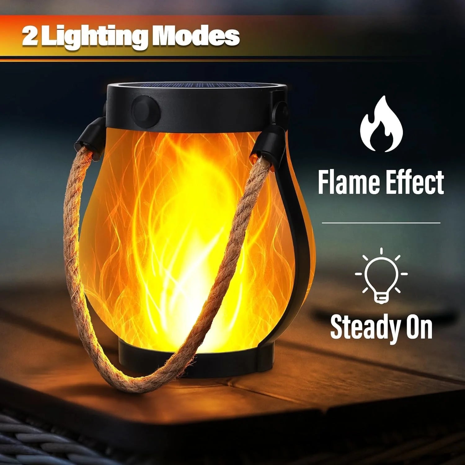 The Aurelia Solar Flame Rope Lantern — Luxe Haven