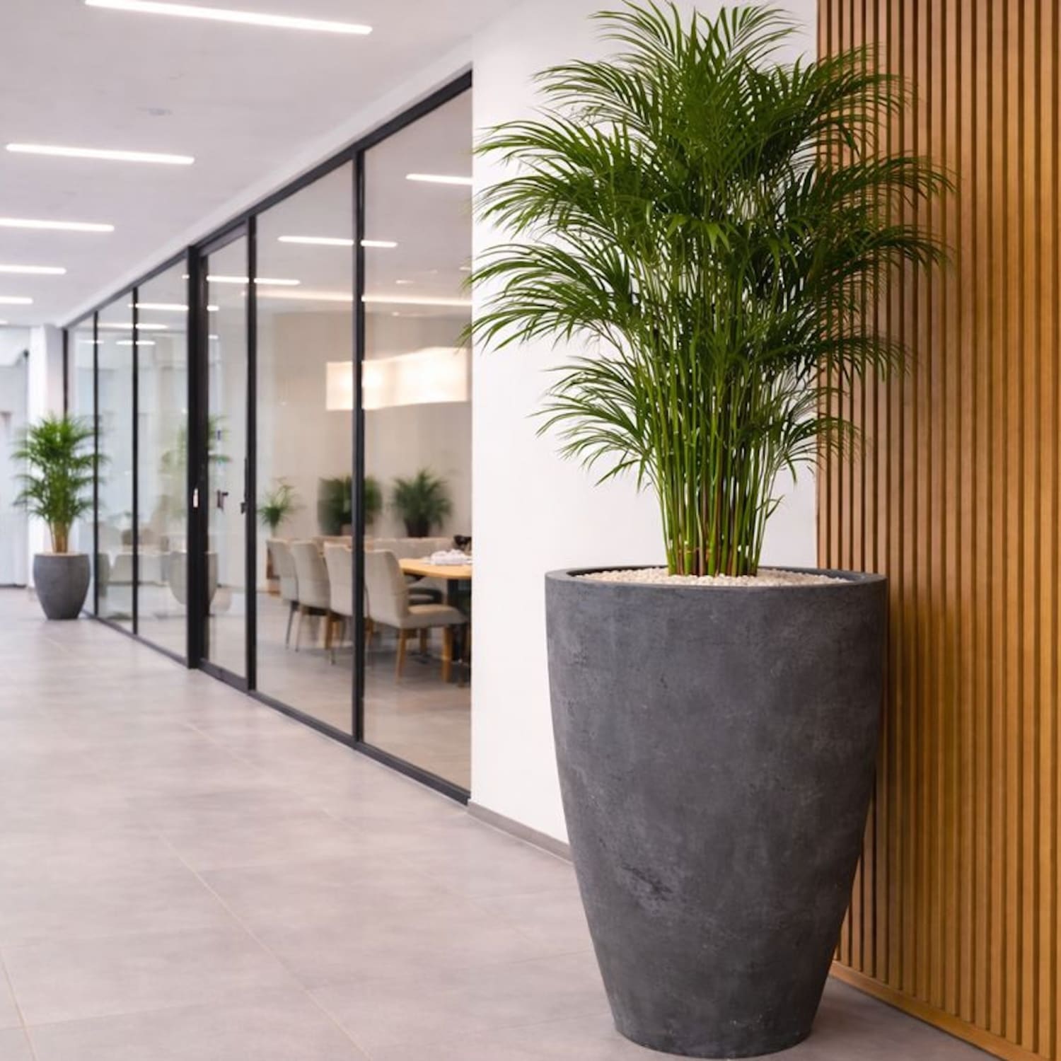 The Vessara Tall Vase Planter — Onyx Dusk Concrete, 100cm
