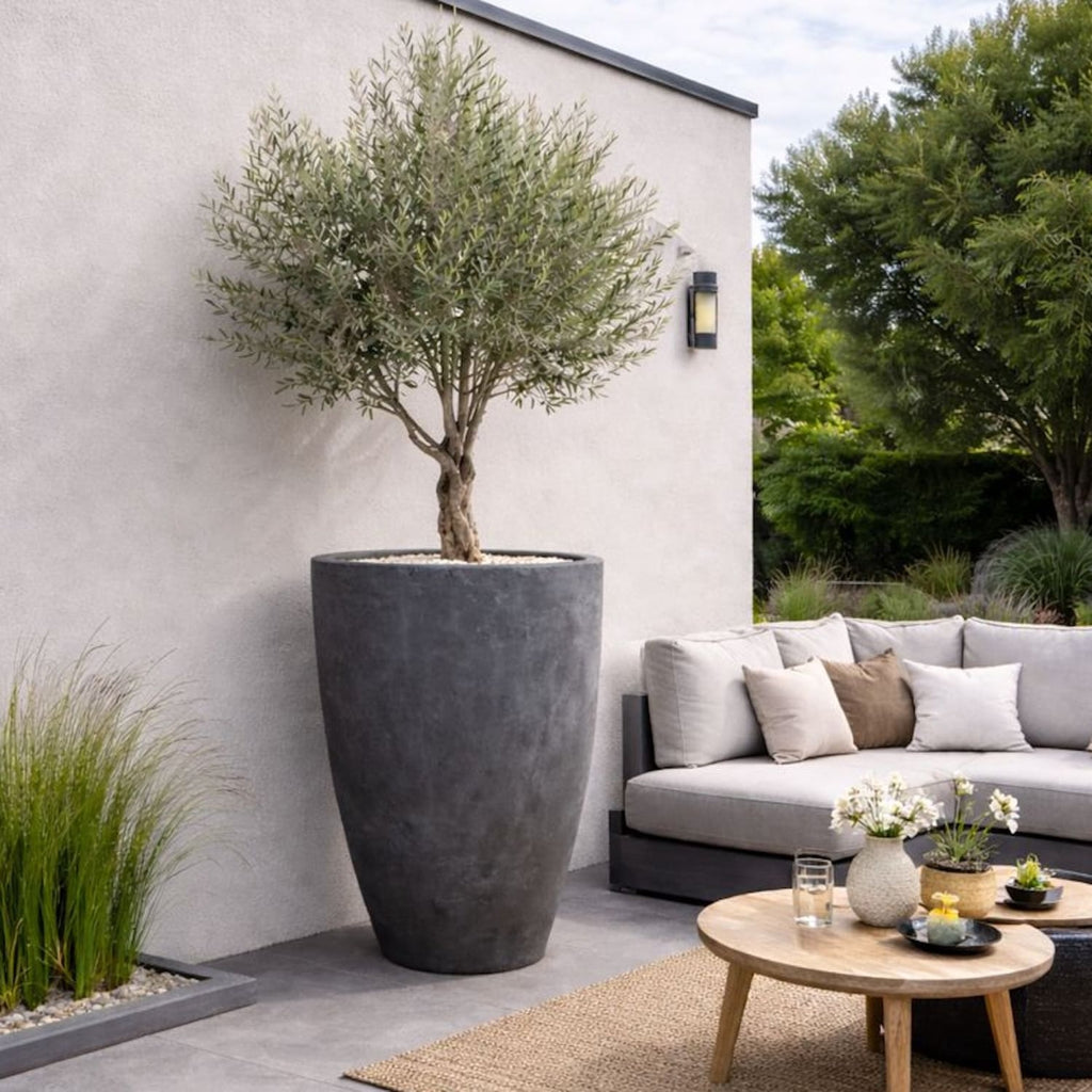 The Vessara Tall Vase Planter — Onyx Dusk Concrete, 100cm