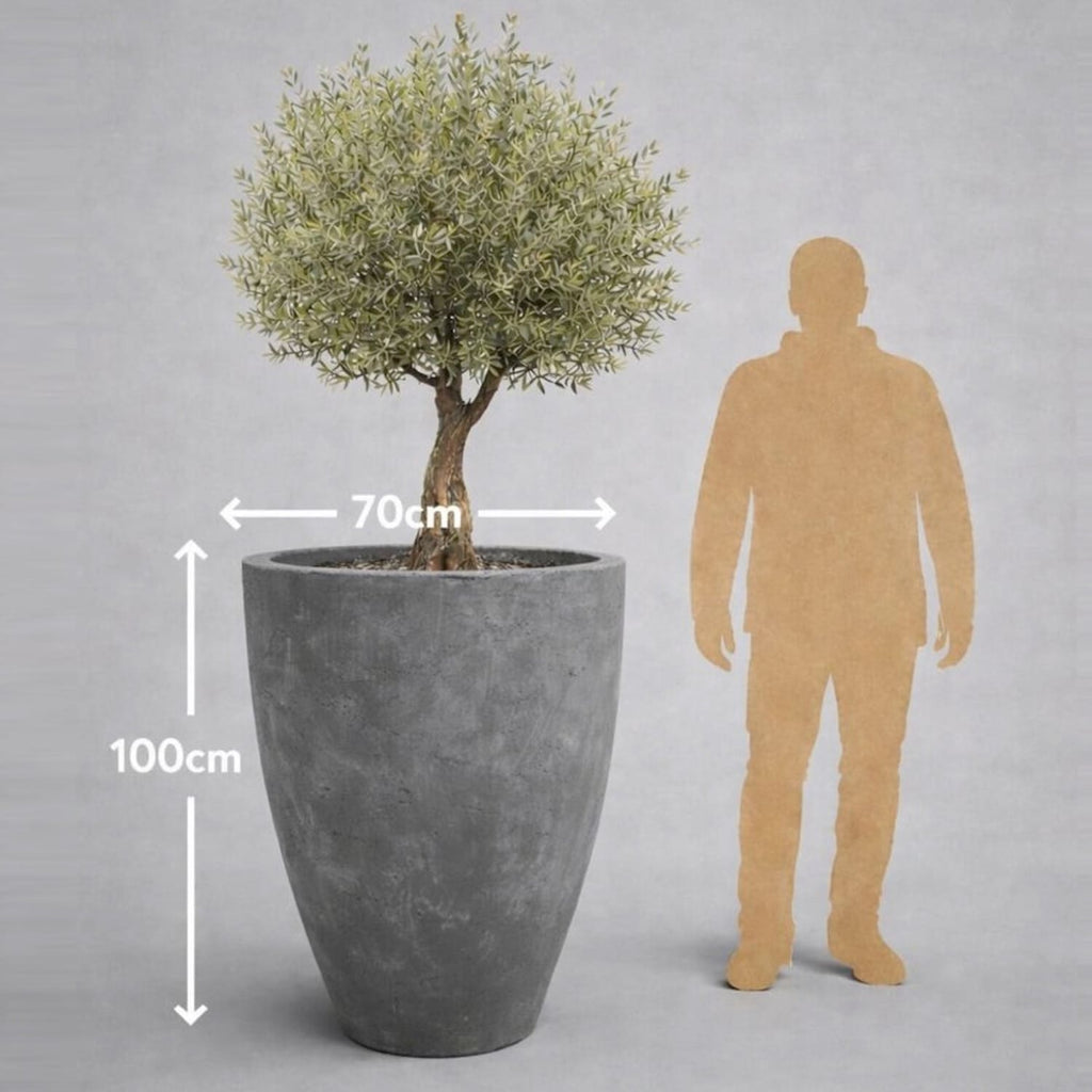 The Vessara Tall Vase Planter — Onyx Dusk Concrete, 100cm