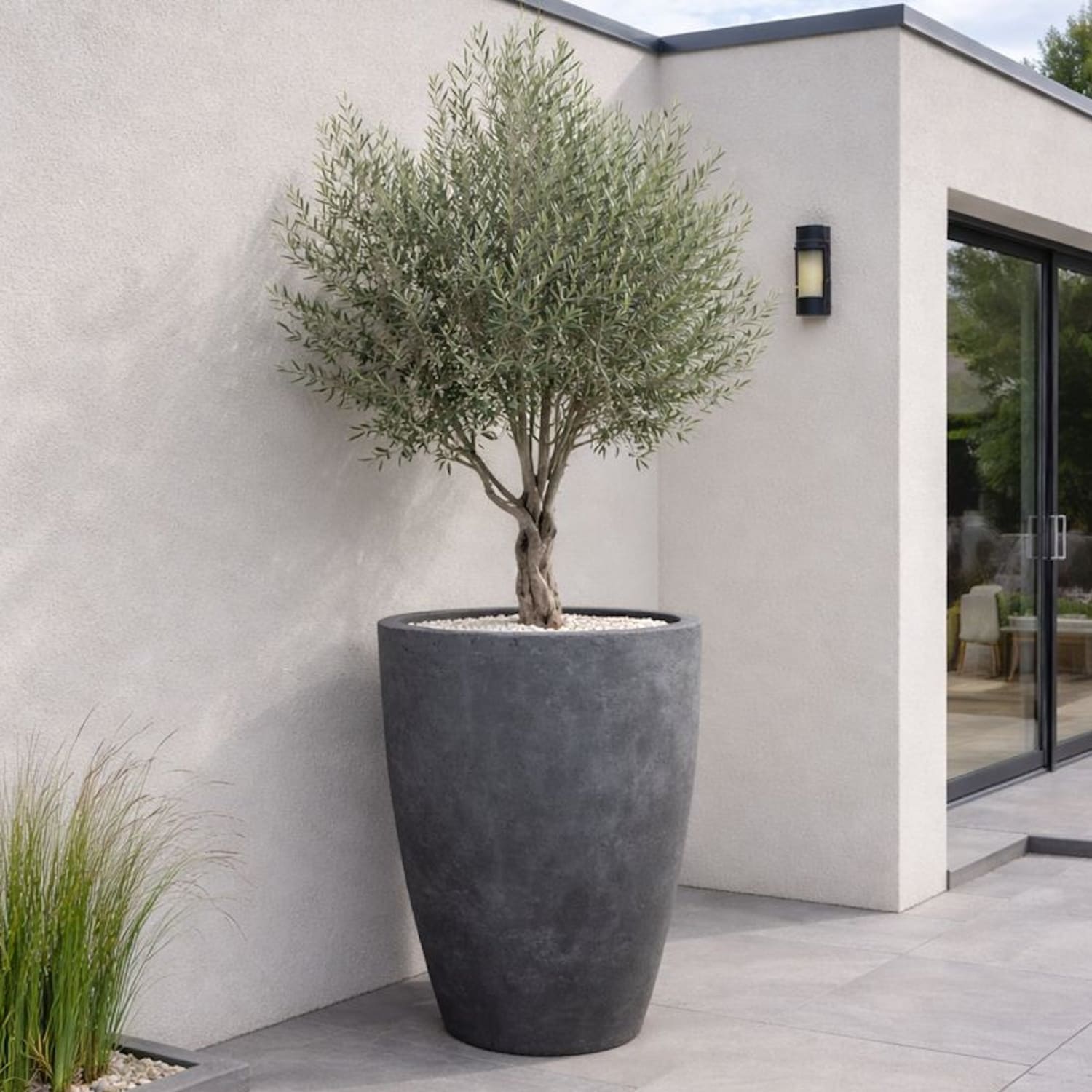 The Vessara Tall Vase Planter — Onyx Dusk Concrete, 100cm